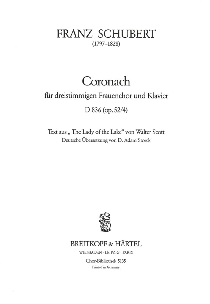 Coronach D 836 op. 52/4